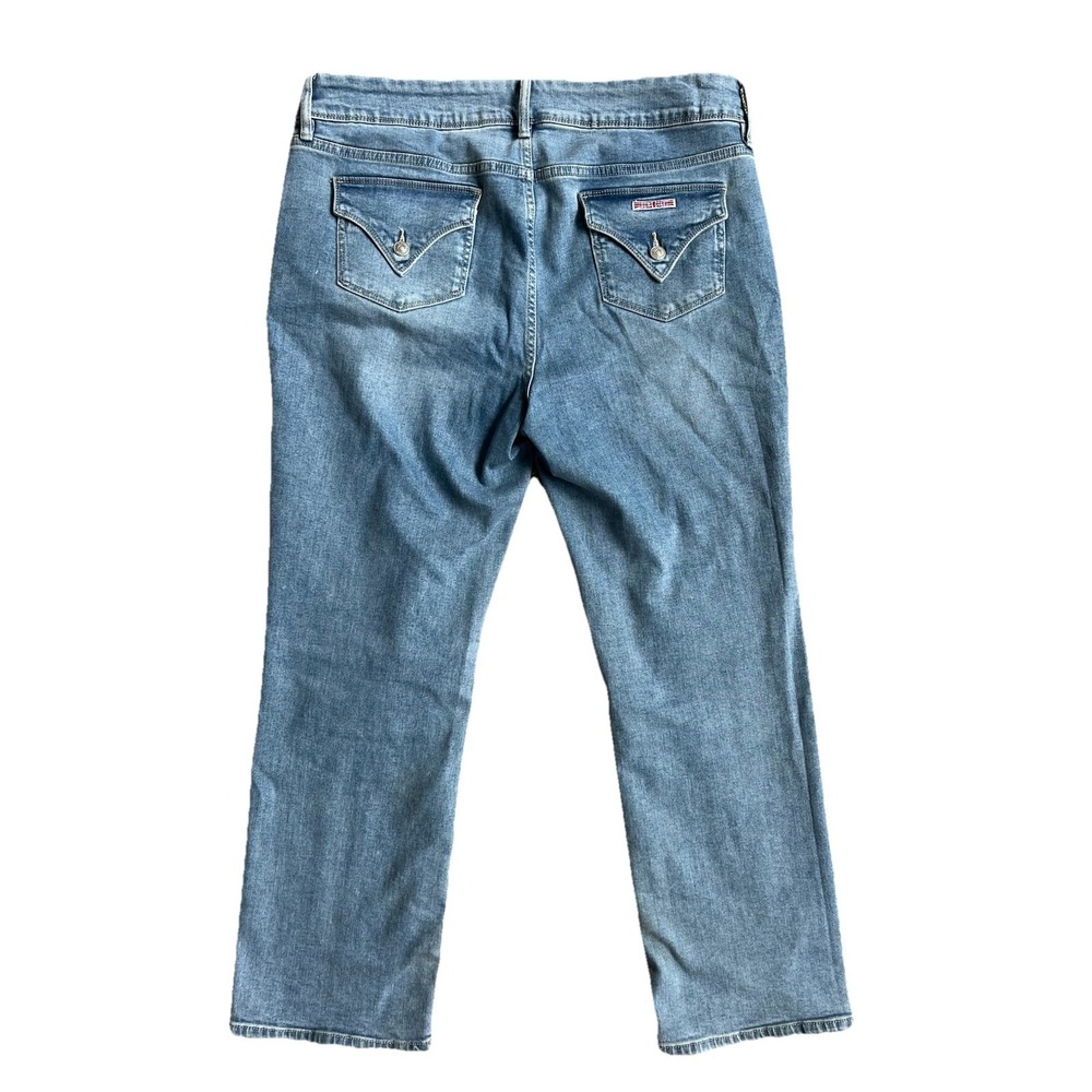 Hudson Jeans Women's 14 Blue Straight Leg Jeans Flap Pockets Stretch Mid 36x28
